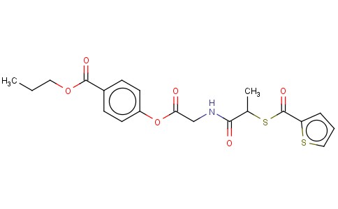 GLYCINE, 4-(1-OXO-2-((2-THIENYLCARBONYL)THIO)PROPYL)-, 4-(PROPOXYCARBO NYL)PHENYL ESTER